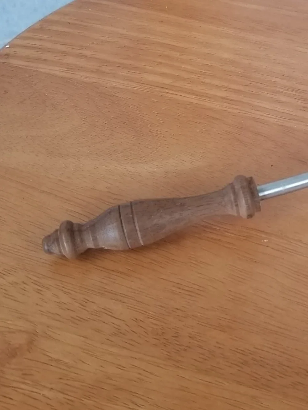 Vintage Wood and Pewter Candle Snuffer 10